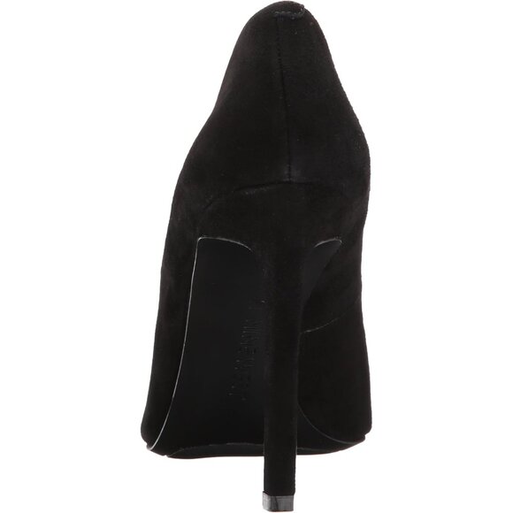 Nine West Women's Black Suede Leather Closed Pointed Toe Stiletto High Heel Pump - Picture 3 of 8